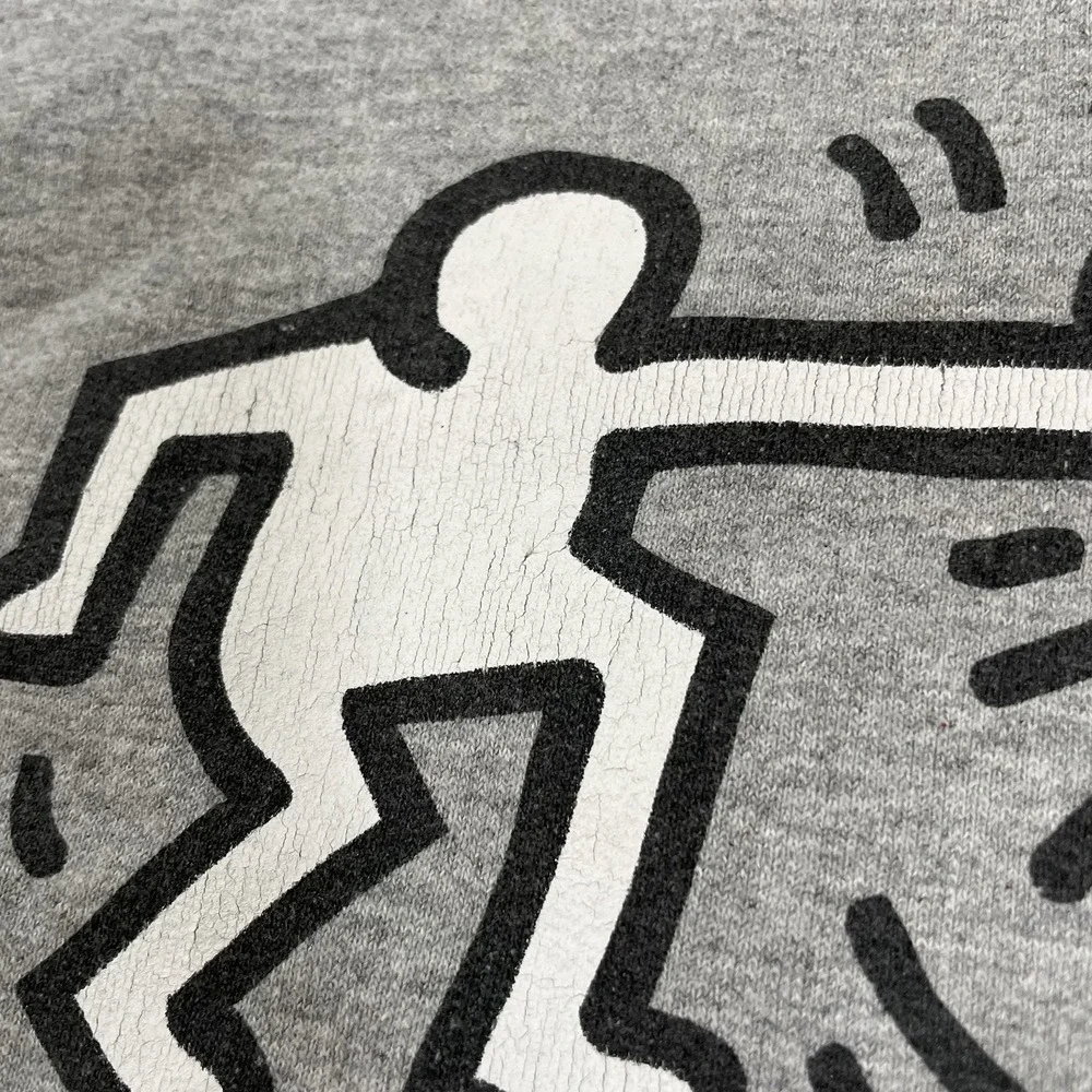 Keith Haring x Hello Kitty Sweatshirt Pullover Crewneck Women Sz M  Gray Collab - Picture 3 of 8